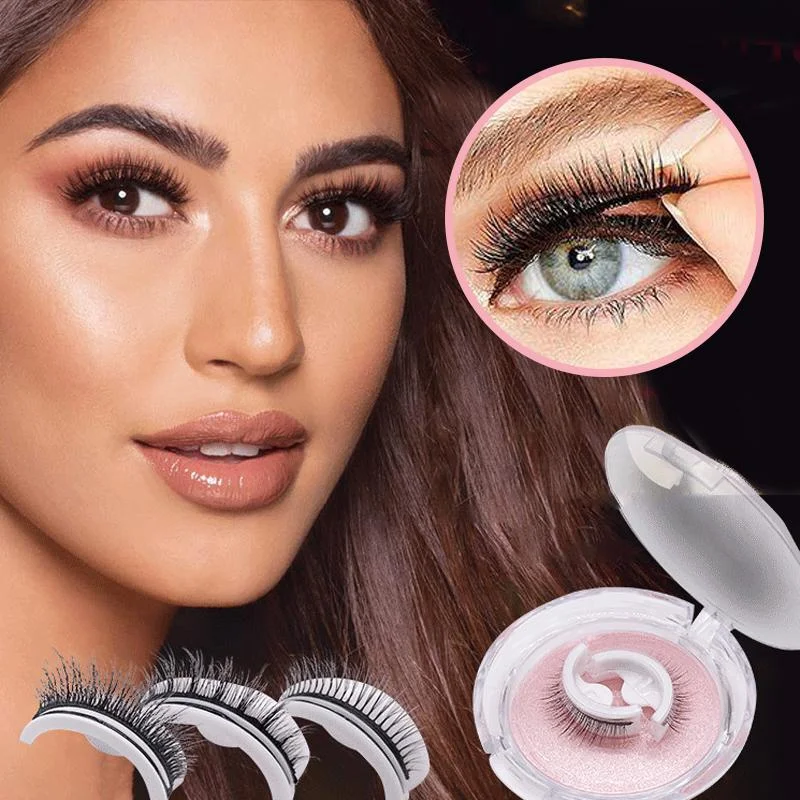 Återanvändbara självhäftande lösögonfransar med naturlig look – Enkel applicering