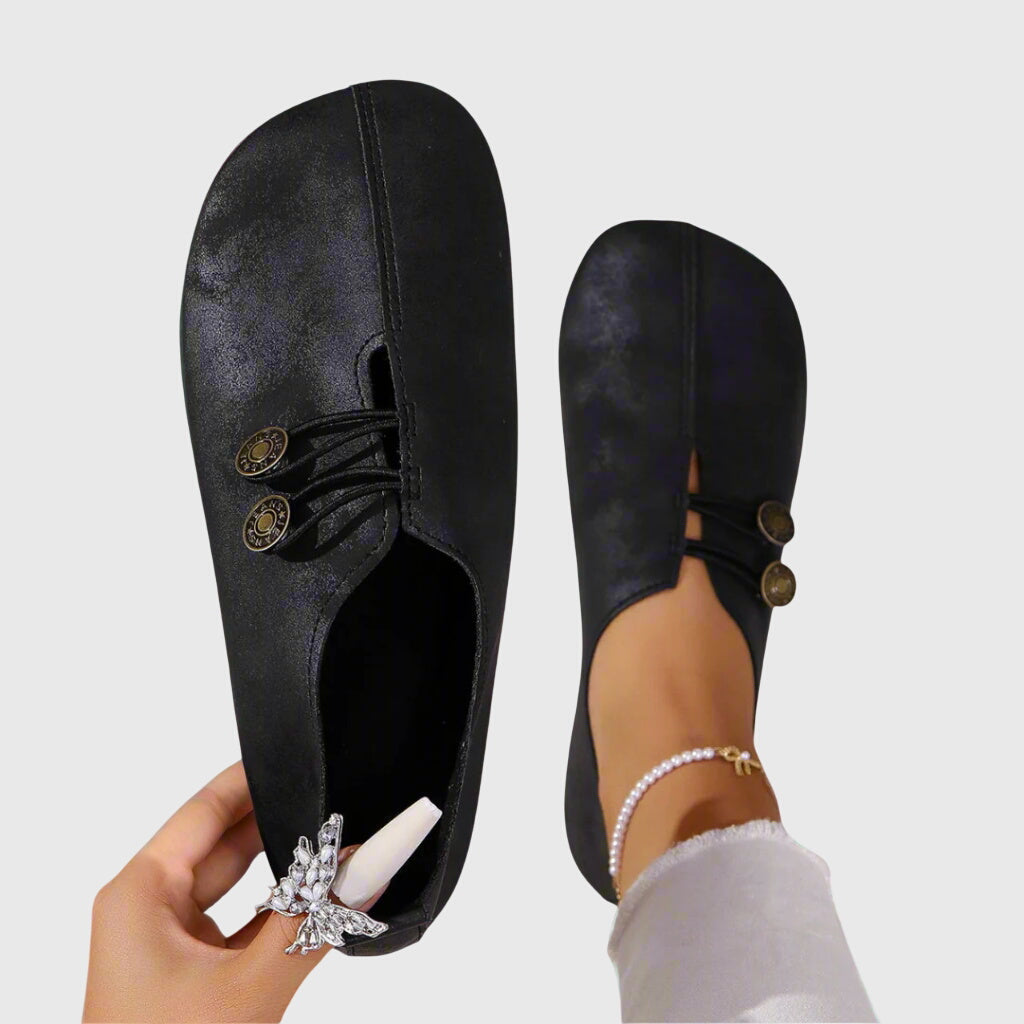 Bekväma platta slip on-skor för damer
