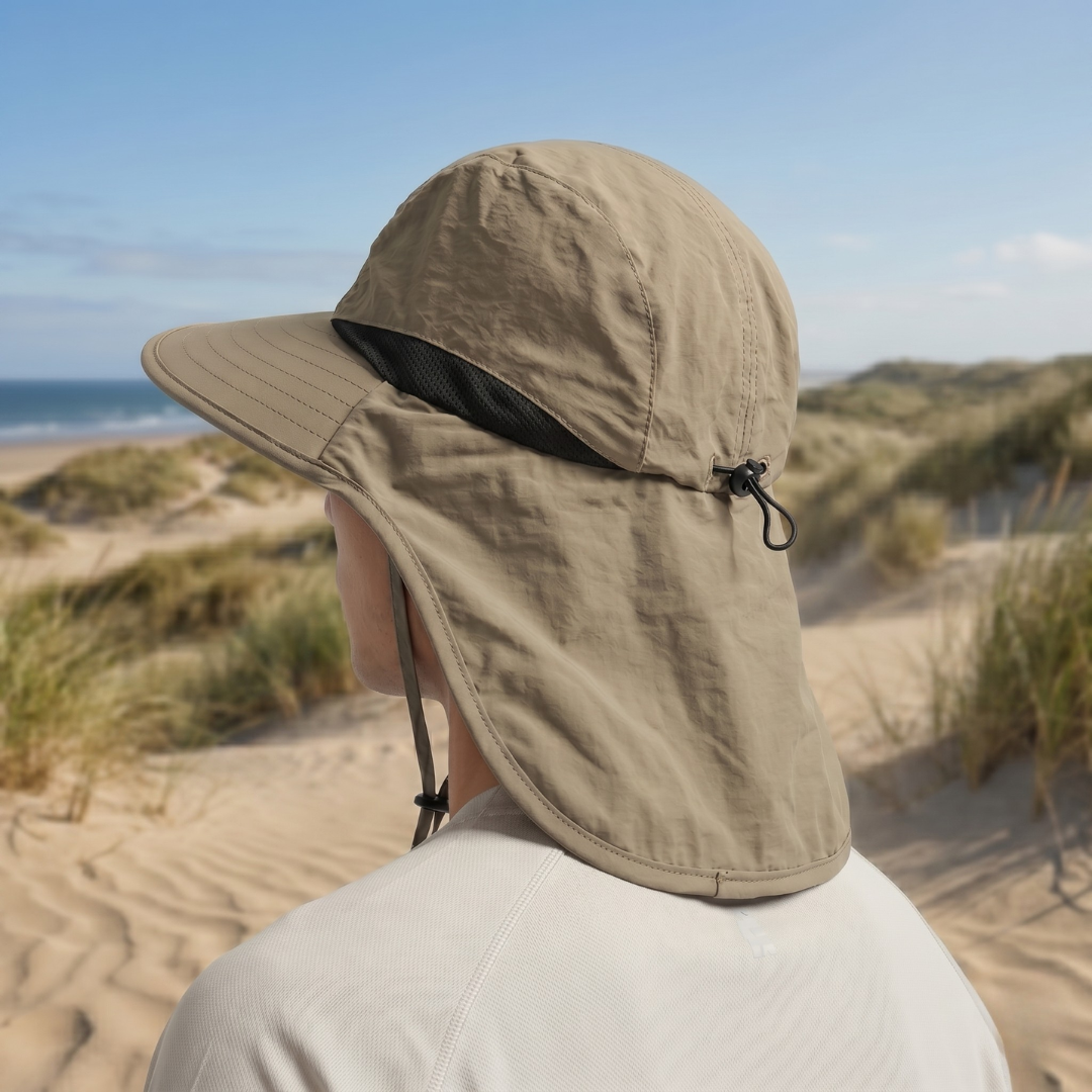Bredbrättad solhatt med nackskydd