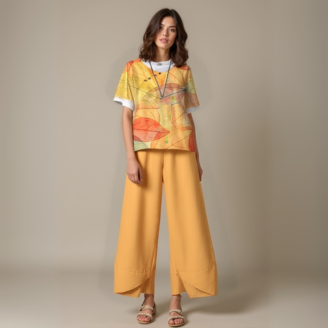 Elegant set för damer: blus och byxor