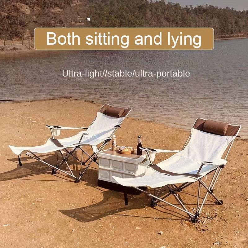 Lätt hopfällbar strandstol – Perfekt för camping, fiske och avkoppling