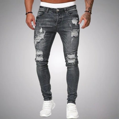 Slitna skinny jeans för herr