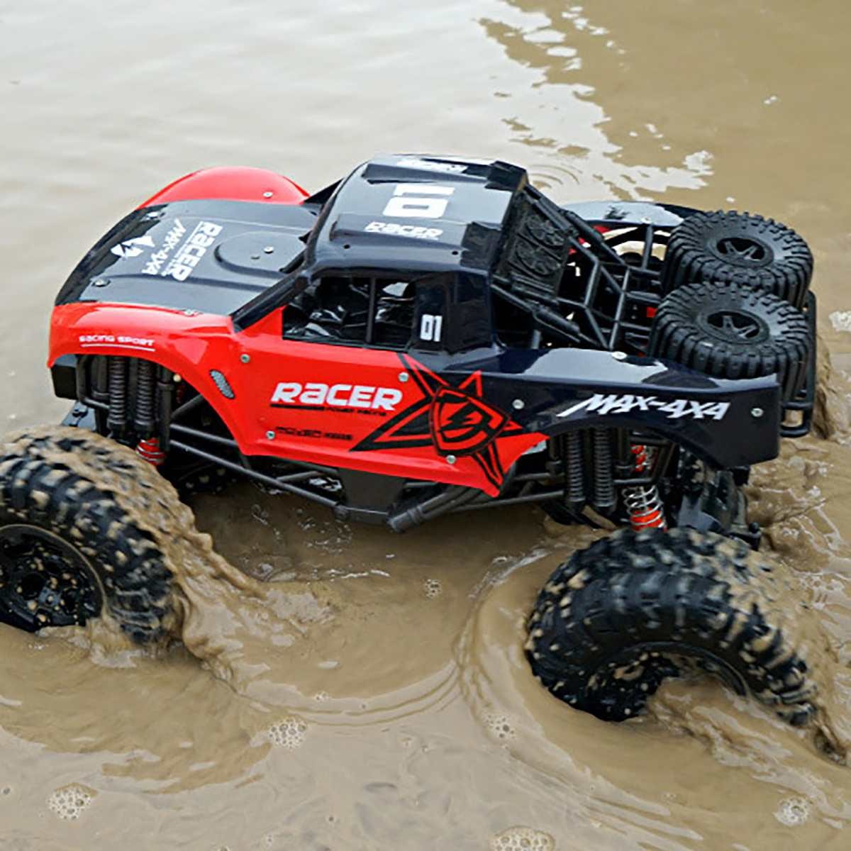Amfibisk RC-monstertruck 4x4 med 2,4 GHz fjärrkontroll för all terräng