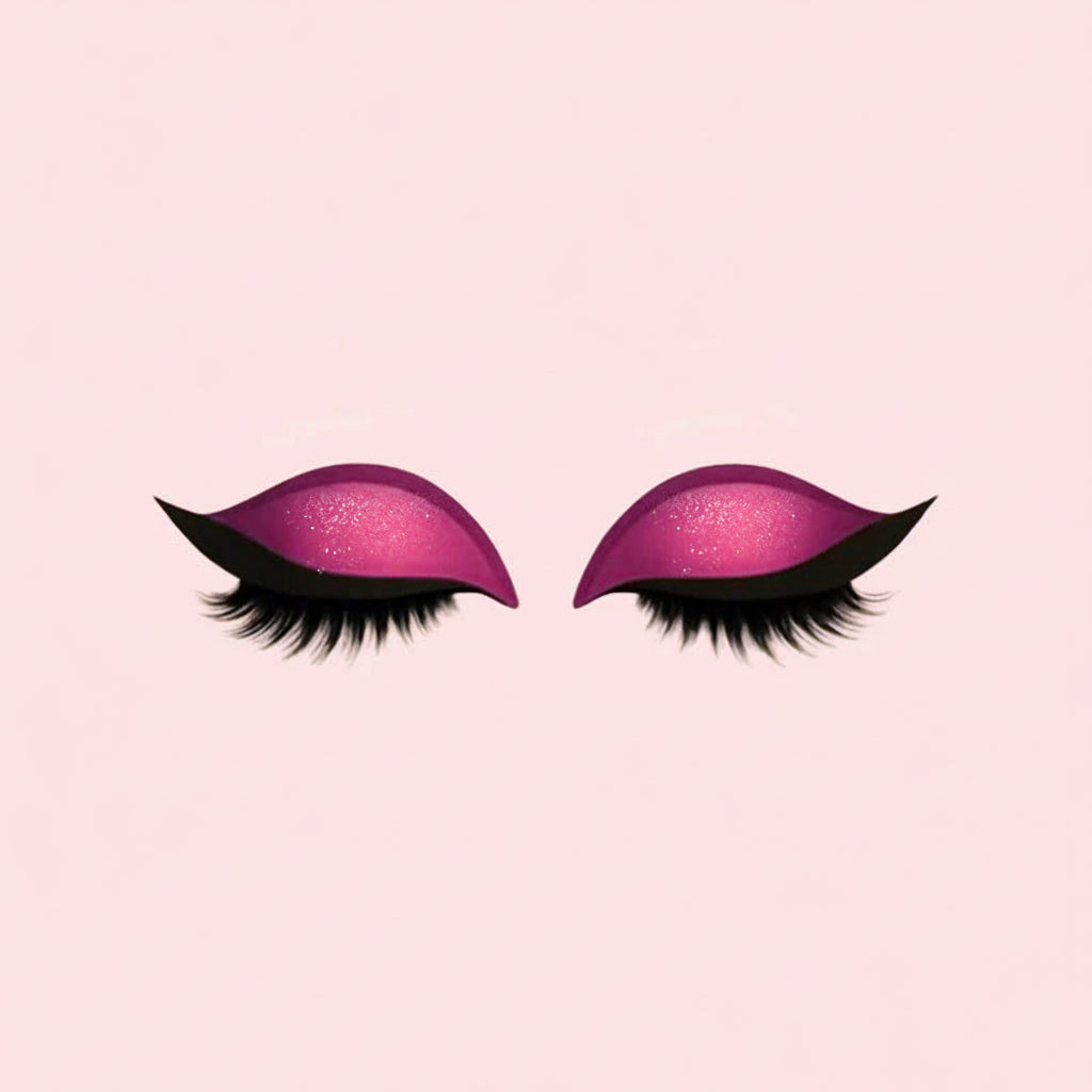 Återanvändbara 3-i-1-stickers med lösögonfransar, ögonskugga och eyeliner