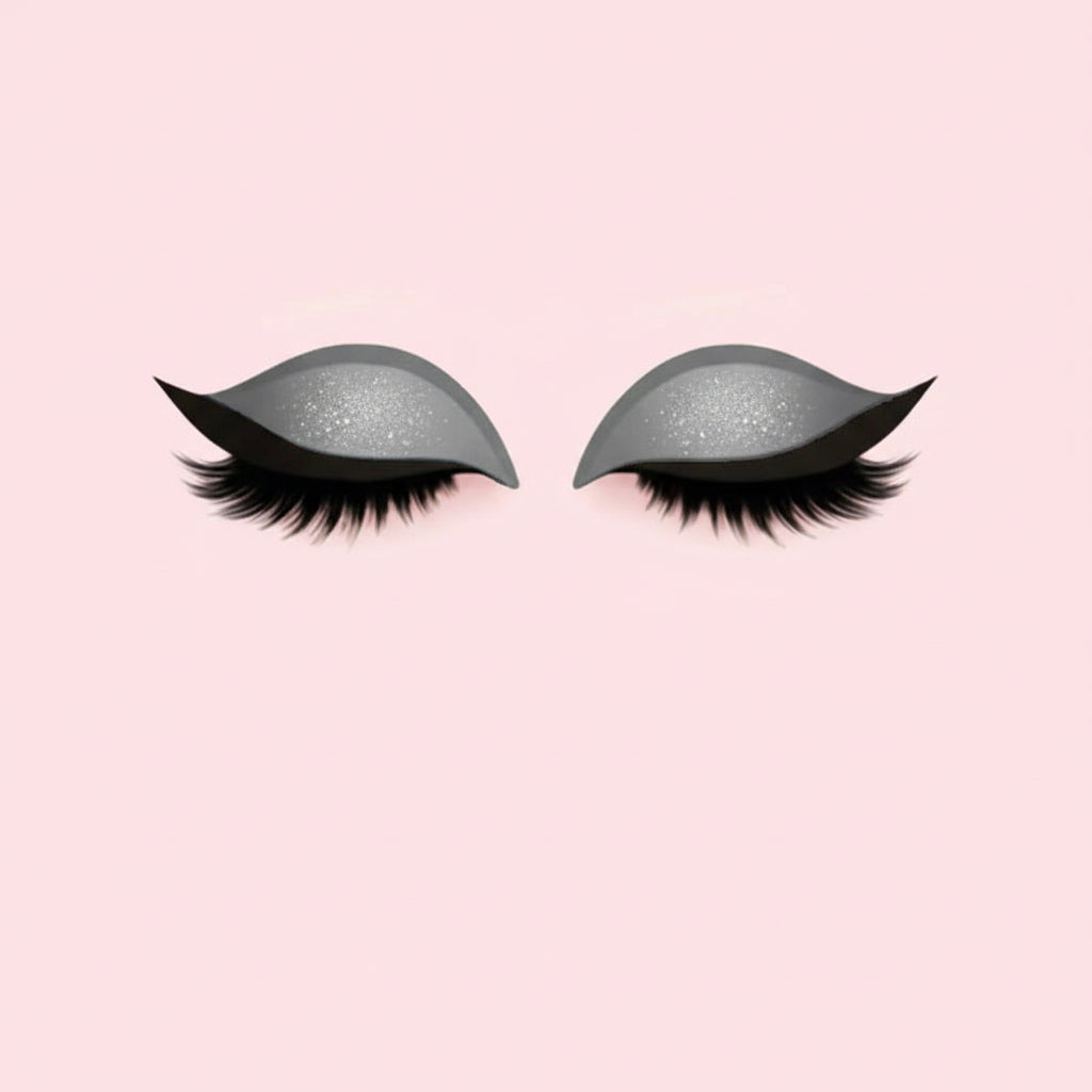 Återanvändbara 3-i-1-stickers med lösögonfransar, ögonskugga och eyeliner