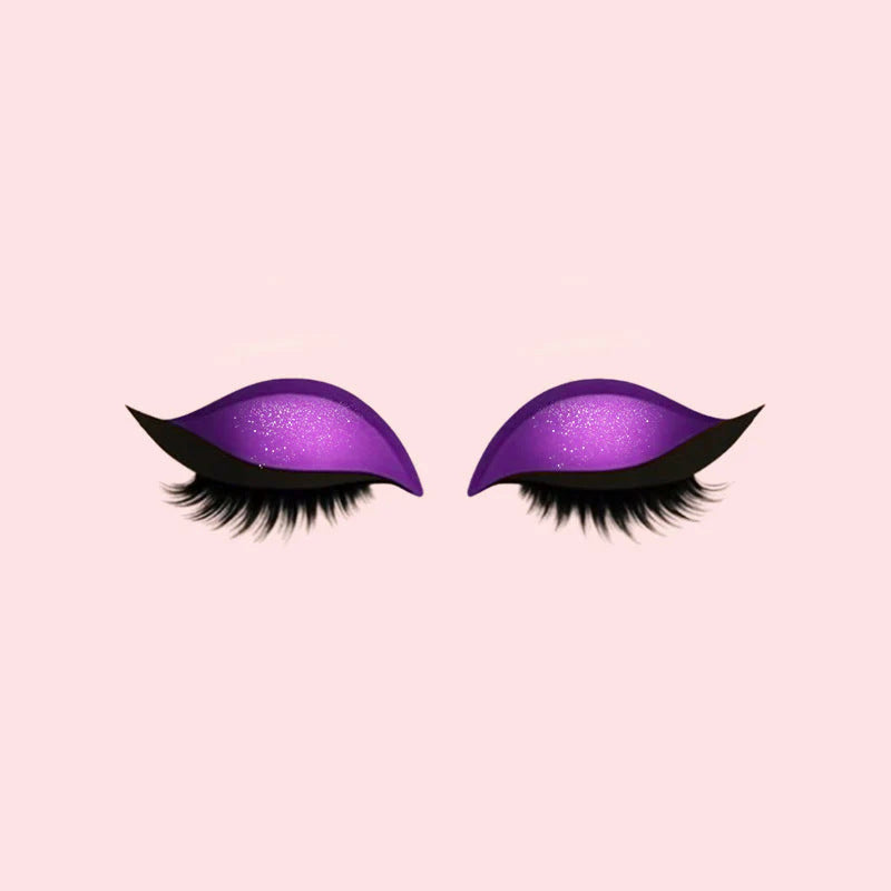 Återanvändbara 3-i-1-stickers med lösögonfransar, ögonskugga och eyeliner