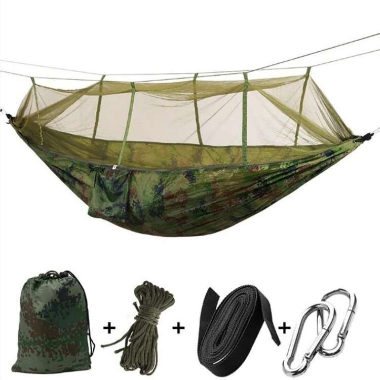 Bärbar hängmatta för camping med myggnät