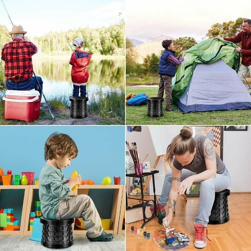 Bärbar ihopfällbar teleskopstol för camping unisex