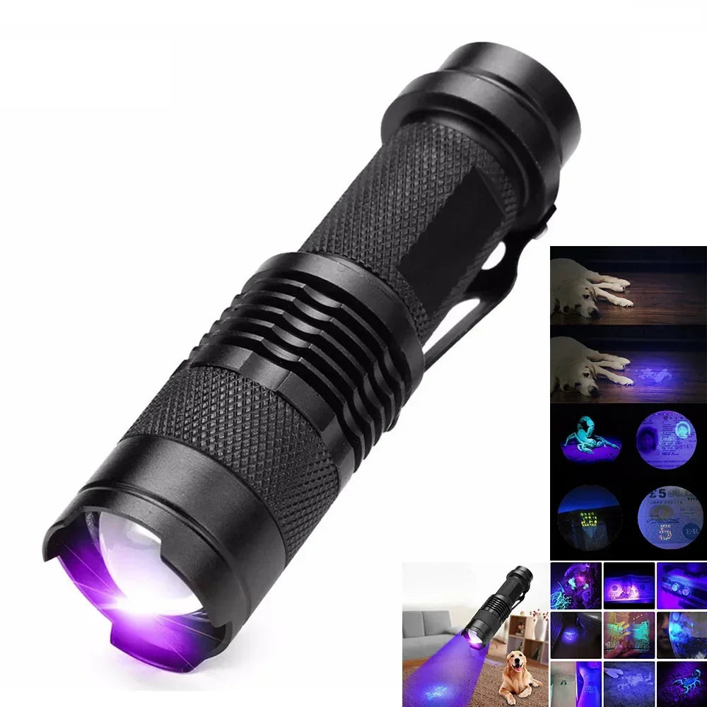 Bärbar LED UV-inspektionslampa — Kompakt fläckdetektor med 395 nm