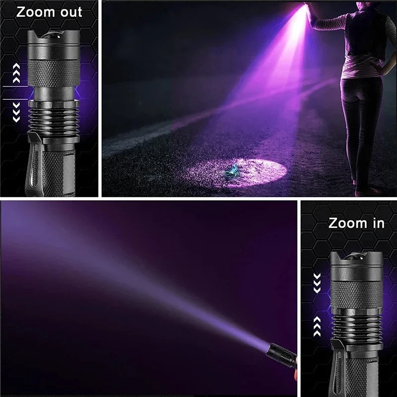 Bärbar LED UV-inspektionslampa — Kompakt fläckdetektor med 395 nm