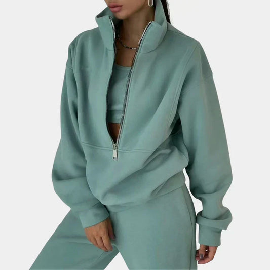 Bekväm zip-sweatshirt för damer