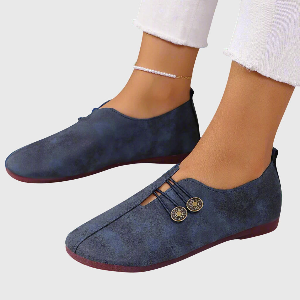 Bekväma platta slip on-skor för damer
