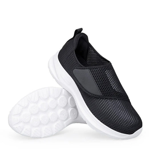 Bekväma sneakers i mesh för breda eller svullna fötter