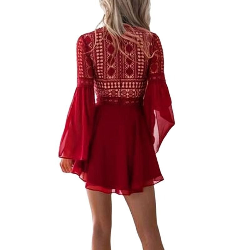 Boho chic spetsklänning