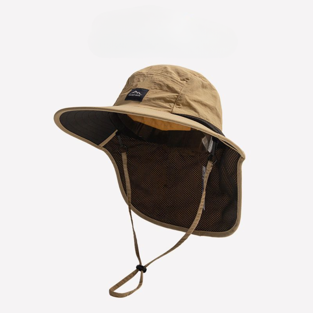 Bredbrättad solhatt med nackskydd