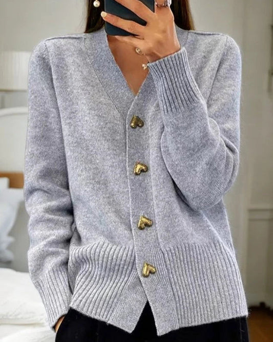 Cardigan med knäppning för damer
