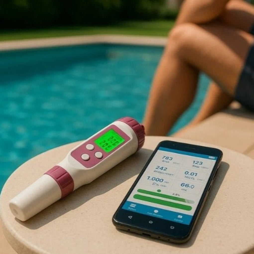 Digital vattenanalysator för pool – med stöd för smart app