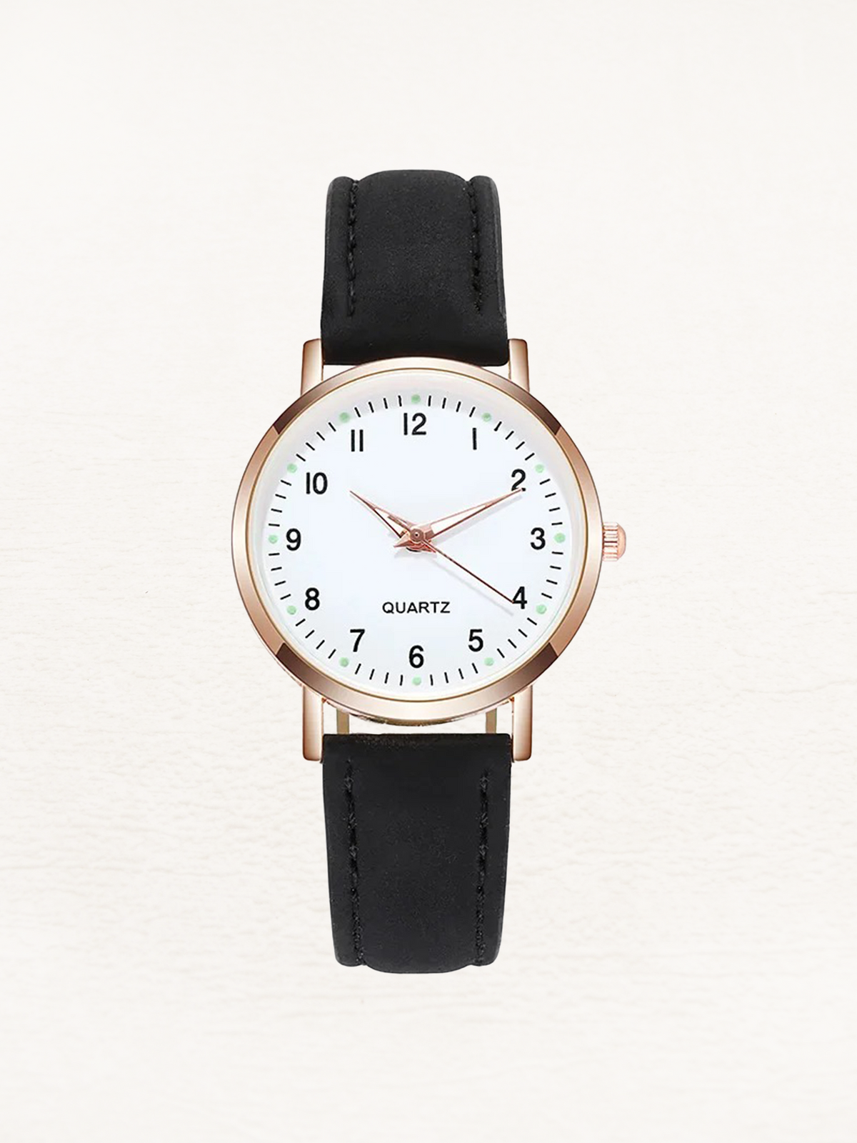 Elegant damklocka med läderband