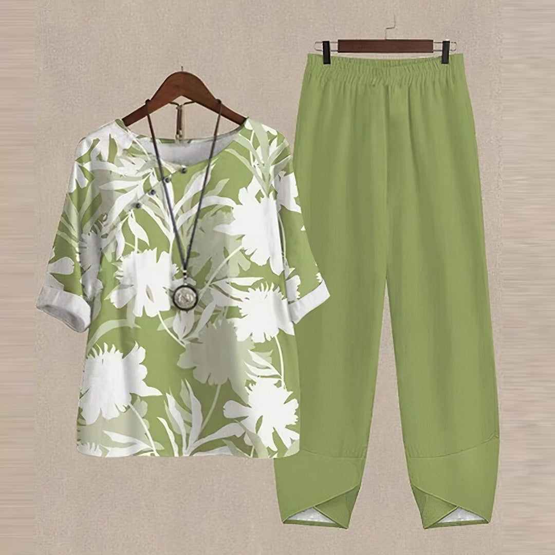 Elegant set för damer: blus och byxor