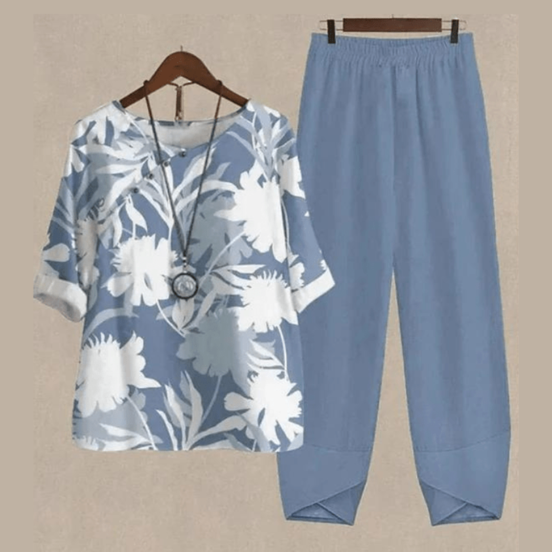 Elegant set för damer: blus och byxor