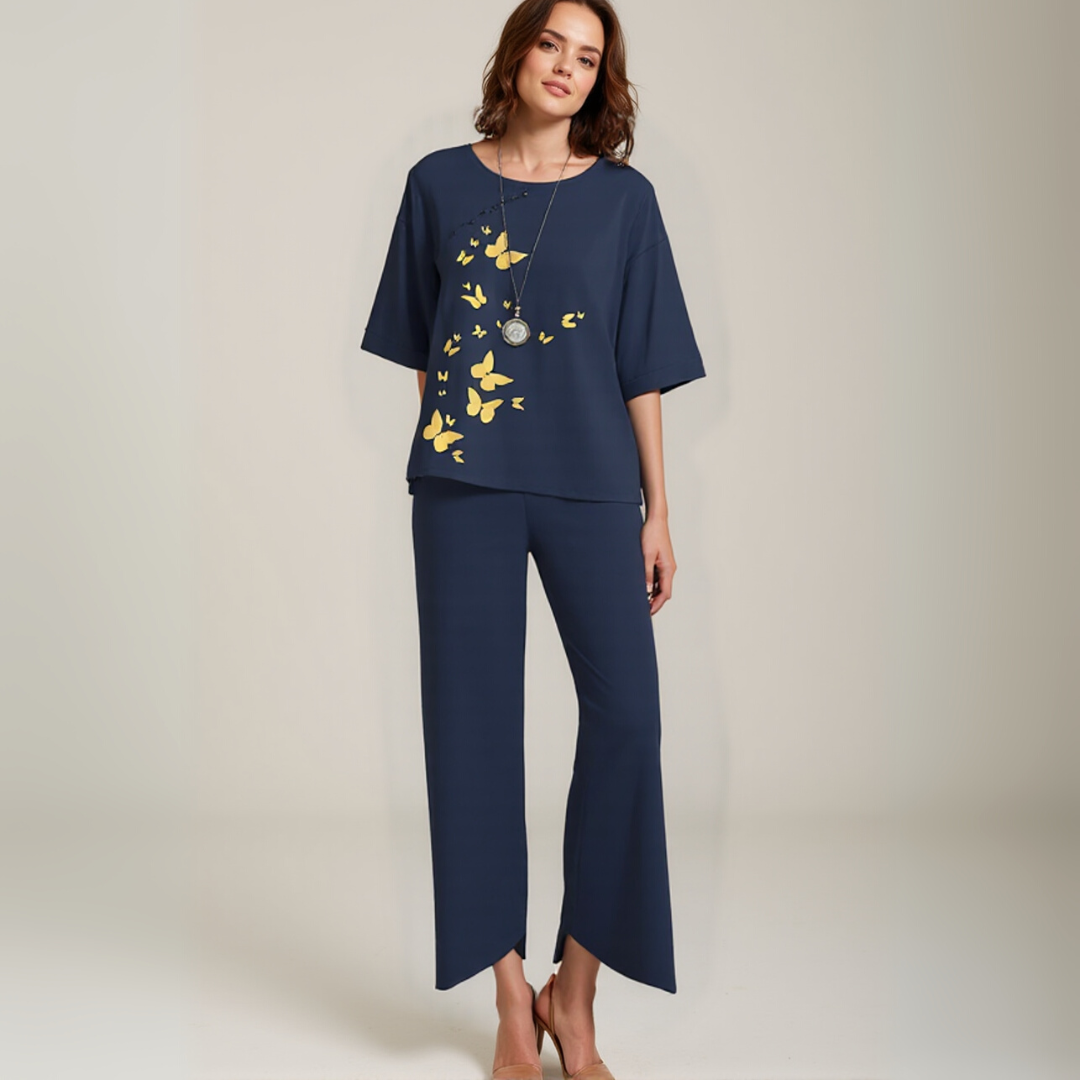 Elegant set för damer: blus och byxor