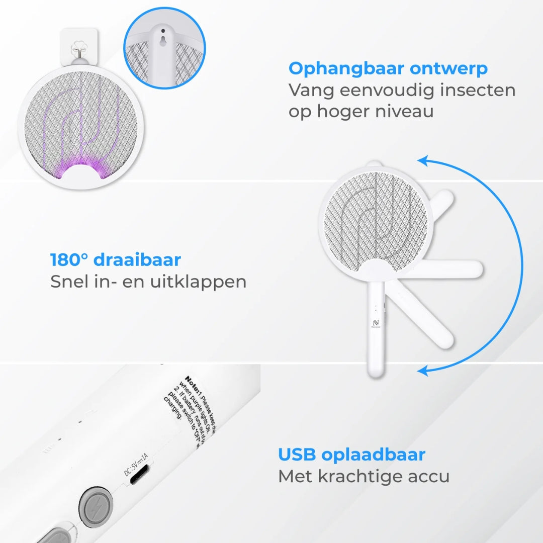Elektrisk Flugsmälla - 2-i-1 med UV-Lampa