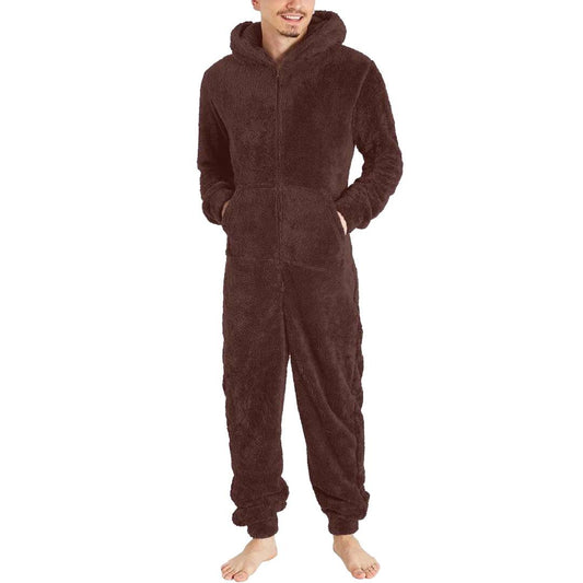 Fleeceoverall för herrar - varm och bekväm hängseloverall