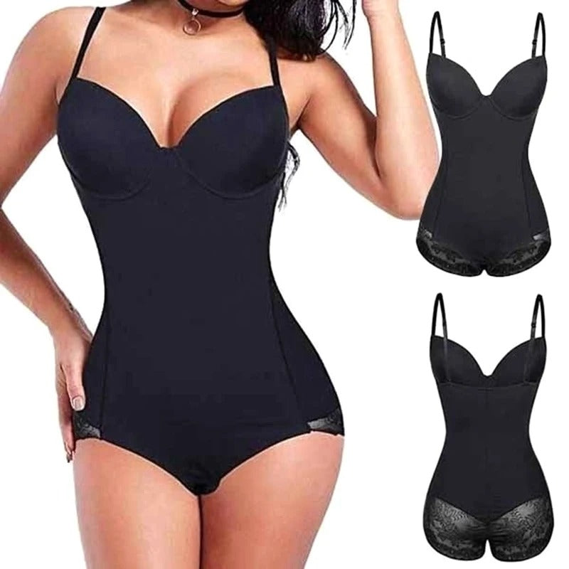 Formande bodysuit med spetskant för dam