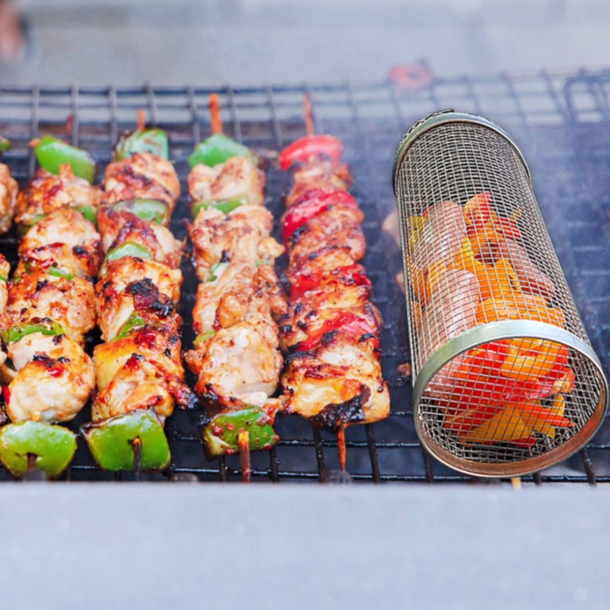 Grillkorg – slipp mat som faller genom gallret