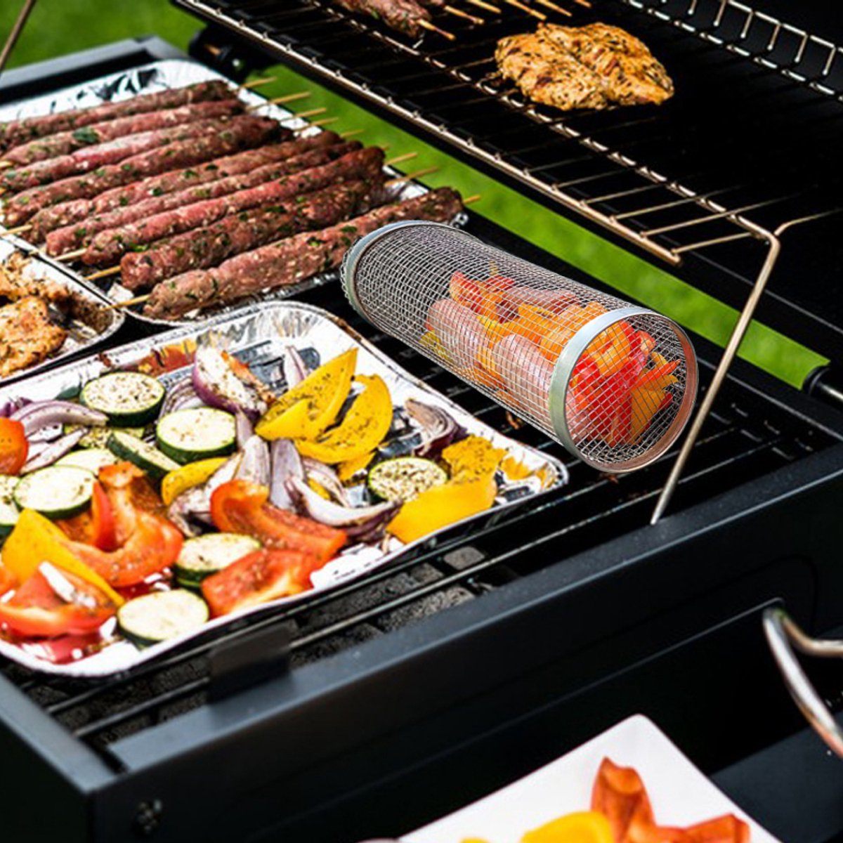 Grillkorg – slipp mat som faller genom gallret