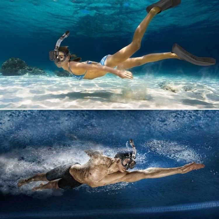 Hopfällbar snorkelmask med 180° synfält för vattensport
