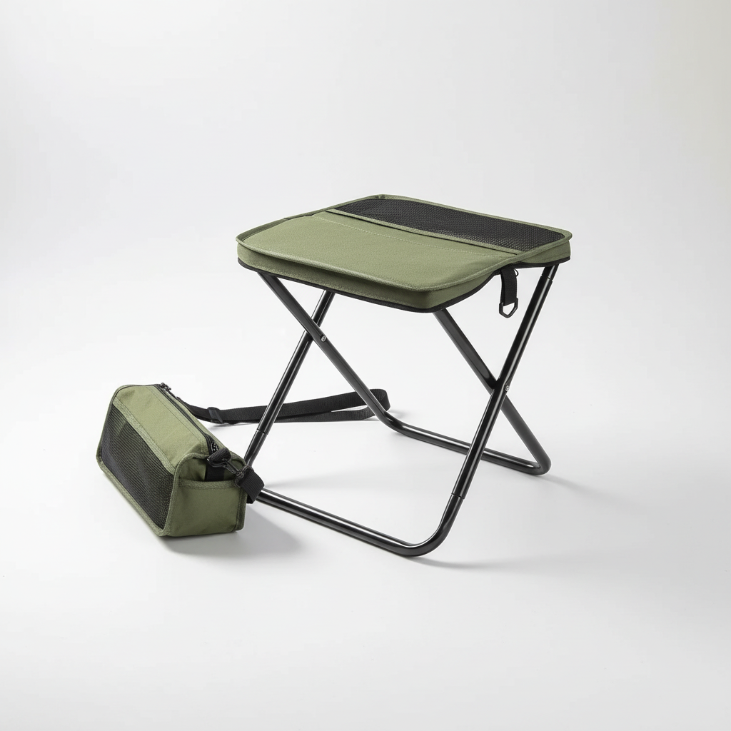 Hopfällbar trebent campingstol