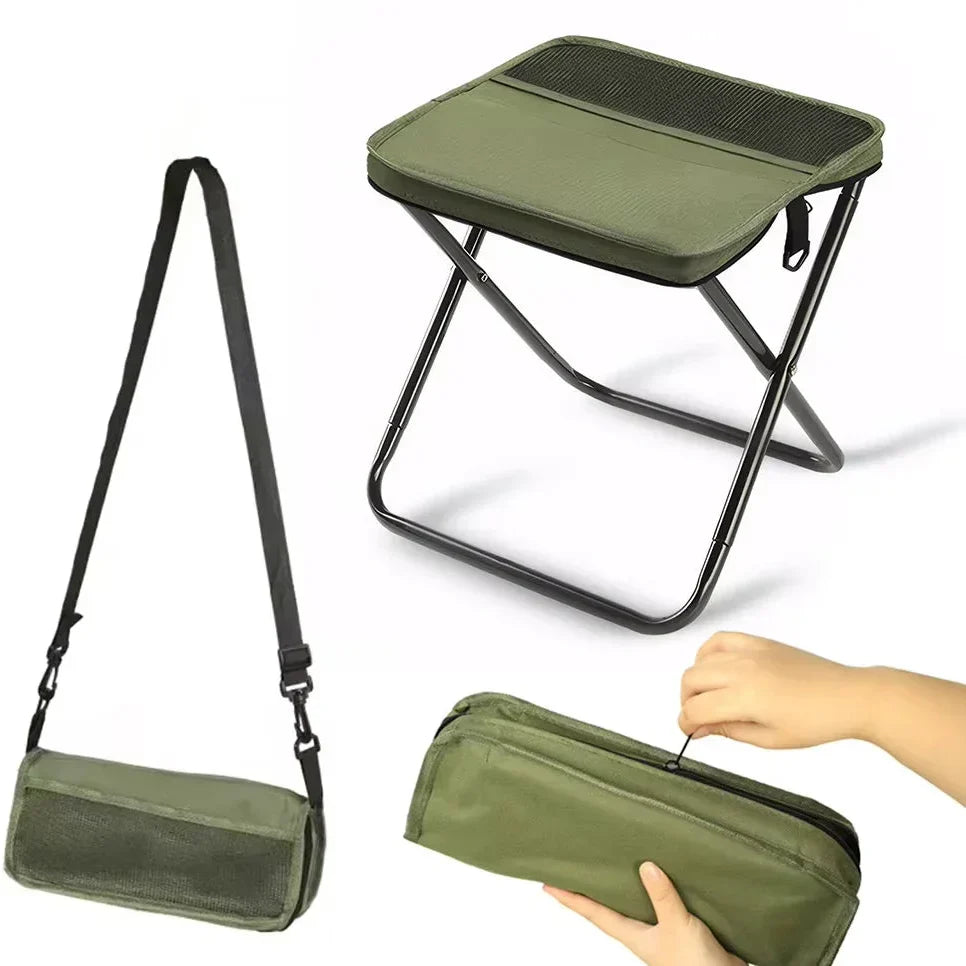 Hopfällbar trebent campingstol