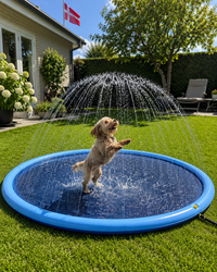 Hundpool med vattenspridare (tillgänglig i storlekar för stora och små hundar)