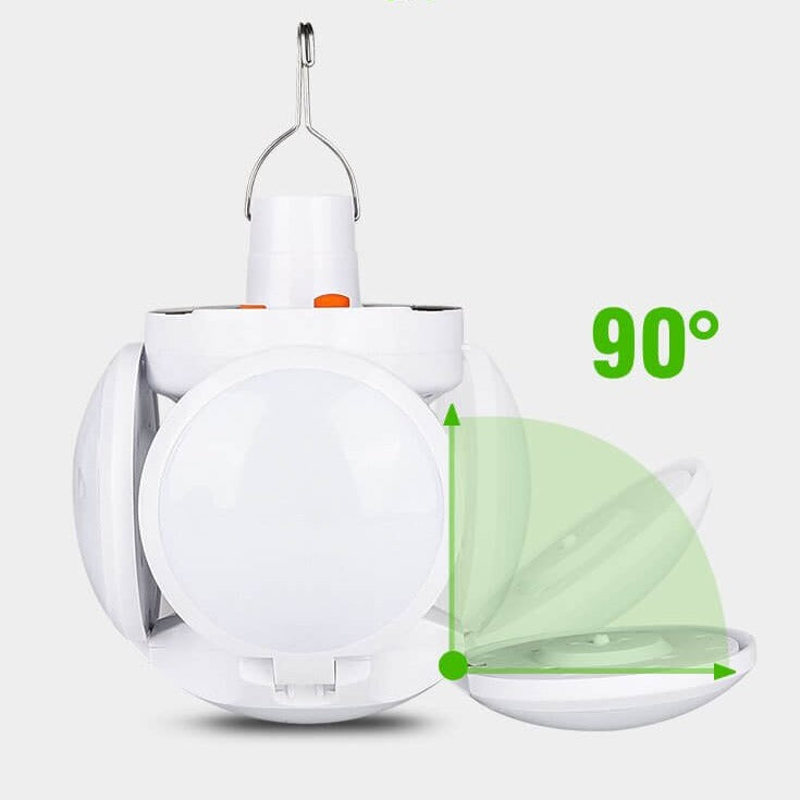 Ihopfällbar solcellsdriven LED-lampa