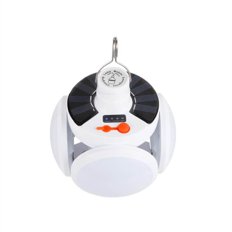 Ihopfällbar solcellsdriven LED-lampa