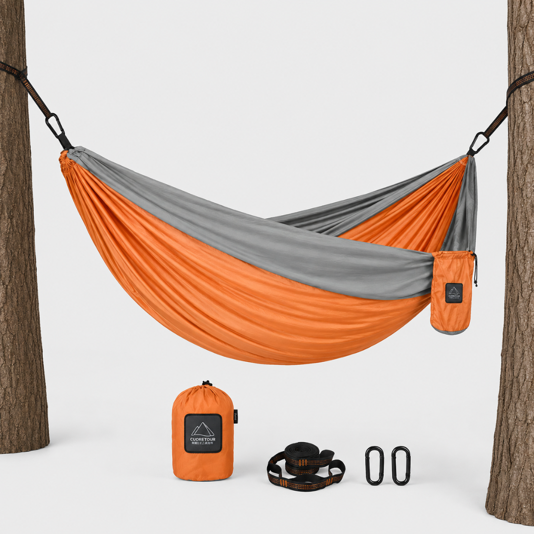 Kompakt dubbelhängmatta för camping