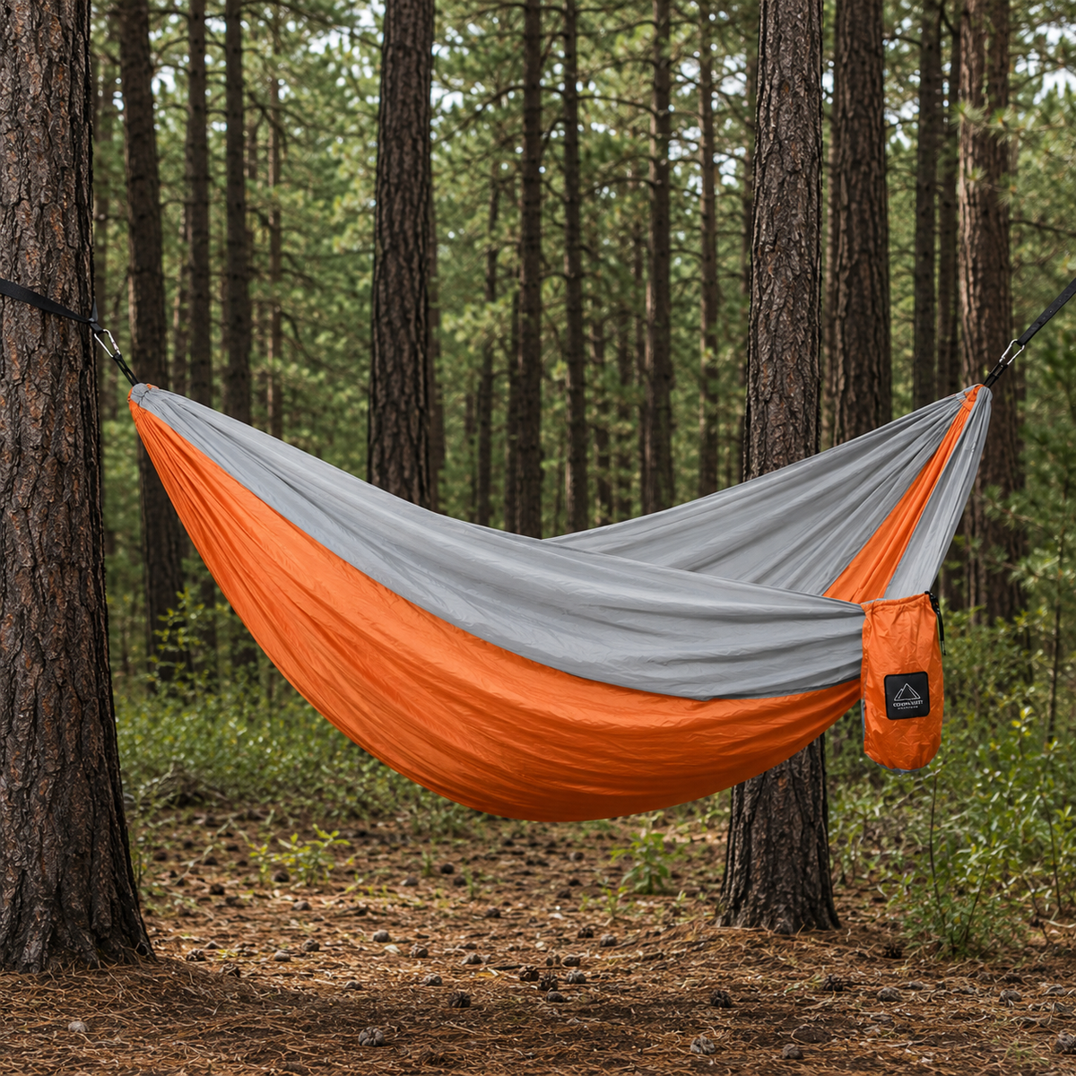 Kompakt dubbelhängmatta för camping