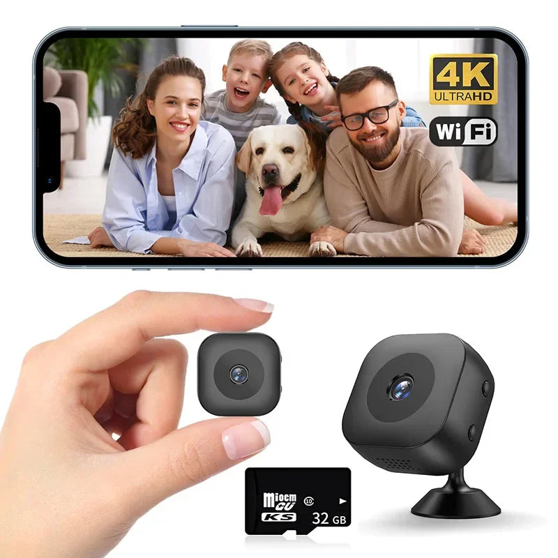 Kompakt wi-fi-miniövervakningskamera med rörelsedetektering och Full HD 1080P