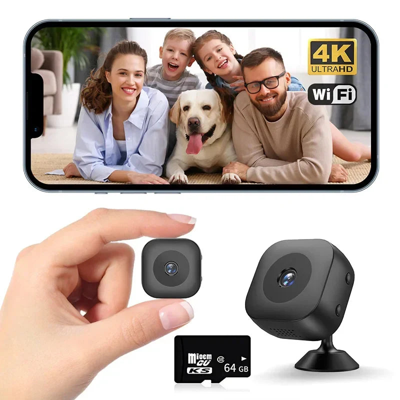 Kompakt wi-fi-miniövervakningskamera med rörelsedetektering och Full HD 1080P