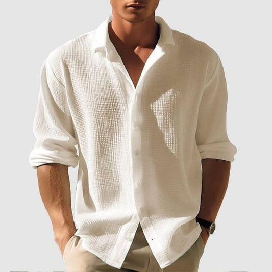 Långärmad button down-skjorta för herrar