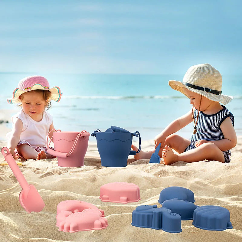 Miljövänligt strand- och sandleksaksset i silikon för barn