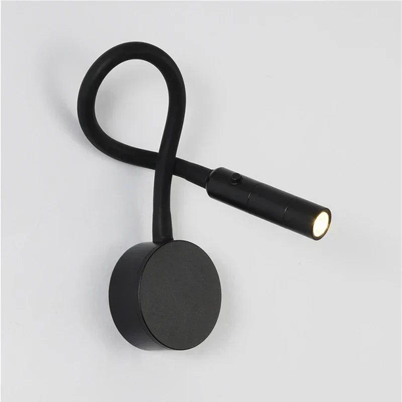 Modern flexibel LED-läsvägglampa med strömbrytare för sovrum och arbetsrum - 1W/3W