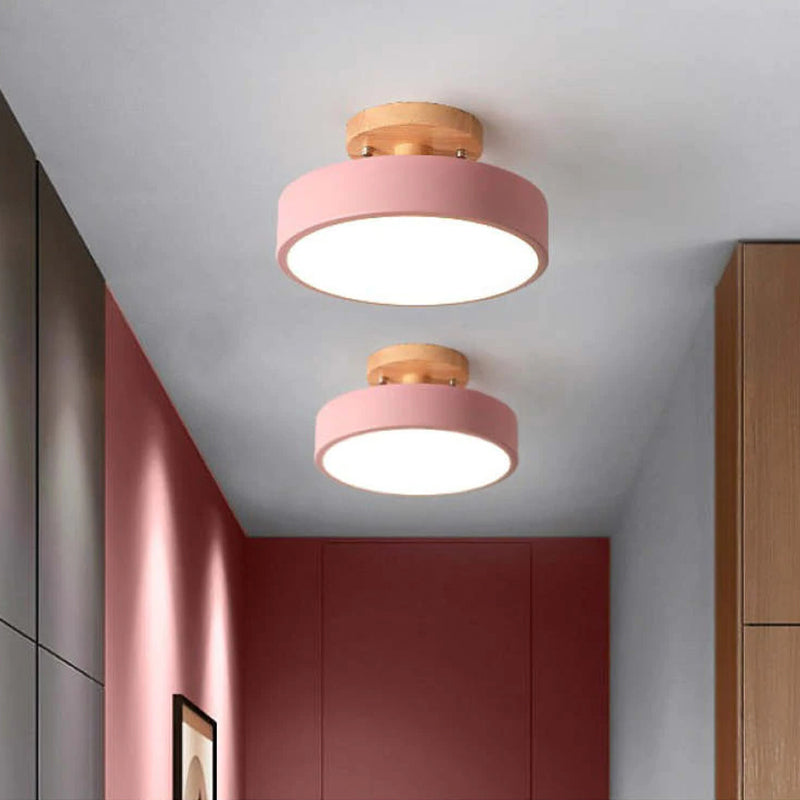 Modern LED-taklampa i trä för vardagsrum och sovrum – minimalistisk design, dimbar, 36 W