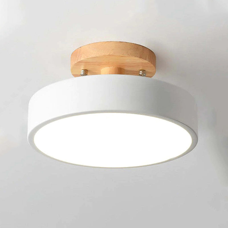 Modern LED-taklampa i trä för vardagsrum och sovrum – minimalistisk design, dimbar, 36 W