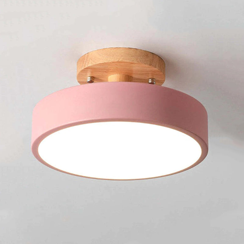 Modern LED-taklampa i trä för vardagsrum och sovrum – minimalistisk design, dimbar, 36 W