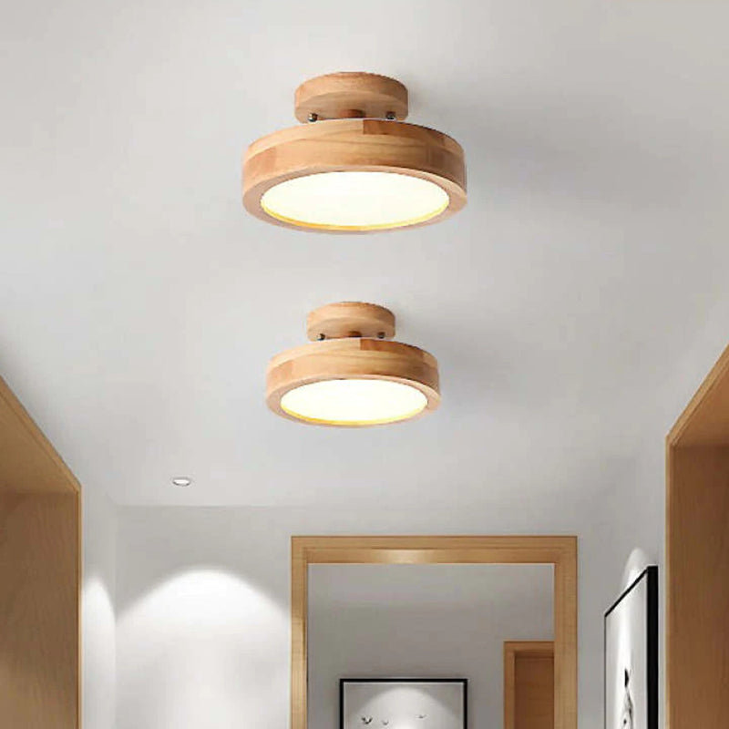 Modern LED-taklampa i trä för vardagsrum och sovrum – minimalistisk design, dimbar, 36 W