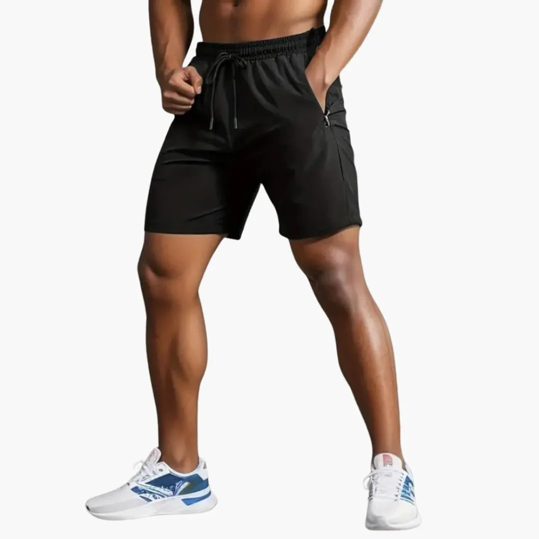Nylonshorts för herr med dragkedjefickor för sommaren