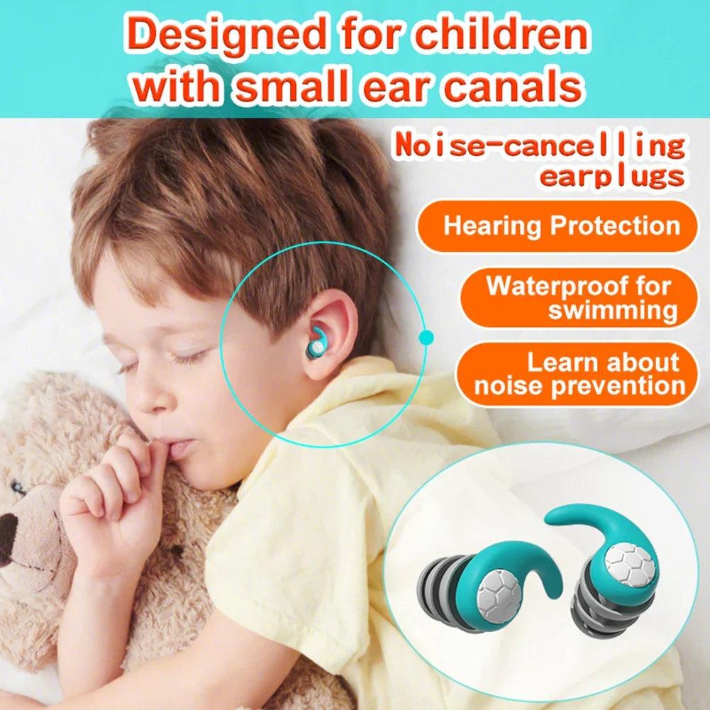 Öronproppar i silikon för barn för simning och brusreducering