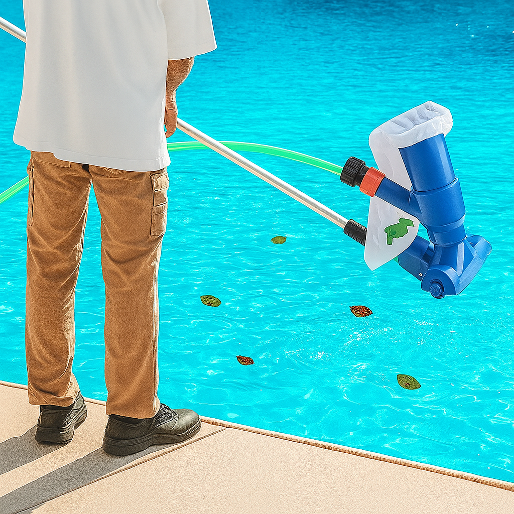 Pooldammsugare med skräppåse